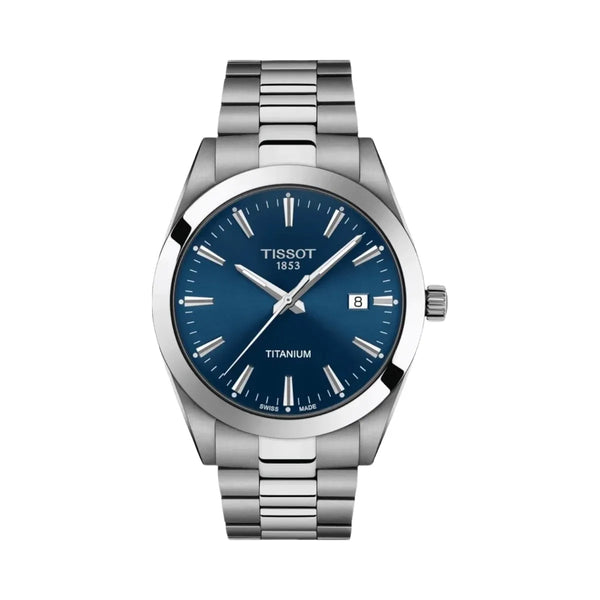 Tissot Gentleman Men Quartz Blue Dial Analog Titanium Watch T1274104404100