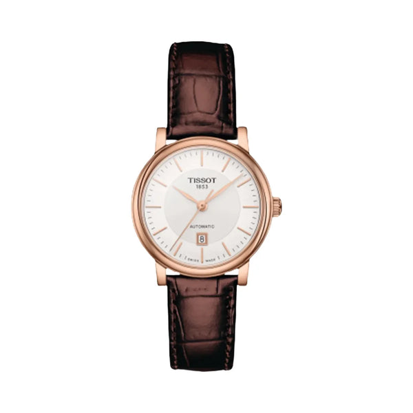 Tissot Men Automatic Silver Dial Leather Watch T1222073603100