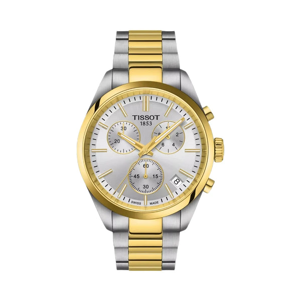 Tissot PR 100 Men Quartz Silver Dial Chronograph Stainless Steel Watch T1504172203100
