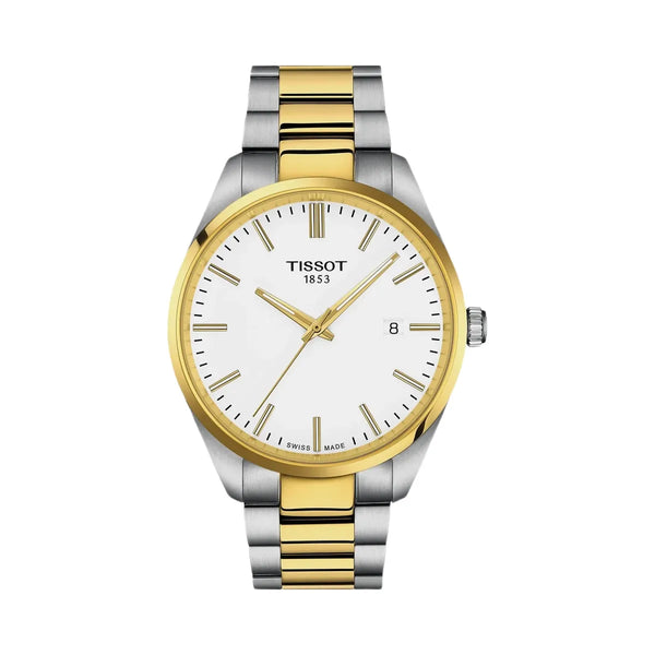 Tissot Pr 100 Men Quartz White Dial Analog Stainless Steel Watch T1504102201100
