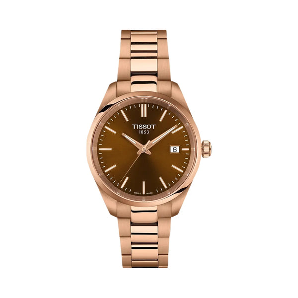 Tissot PR 100 Unisex Quartz Brown Dial Analog Stainless Steel Watch T1502103329100
