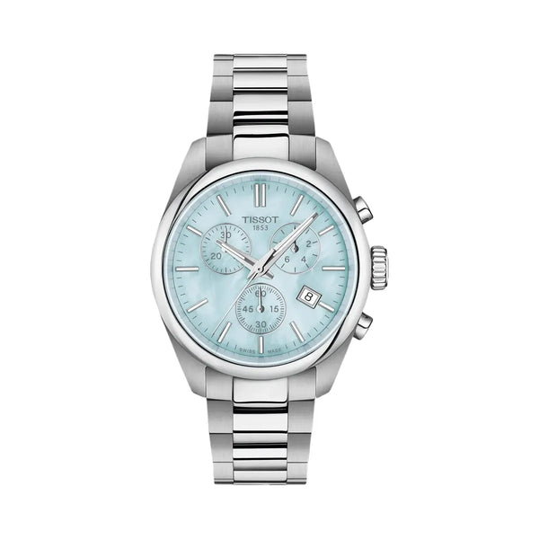 Tissot Pr 100 Women Quartz Blue Dial Chronograph Stainless Steel Watch T1502171113100