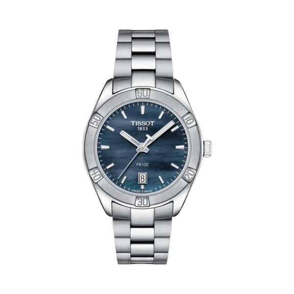 Tissot PR 100 Women Quartz Mother Of Pearl Dial Analog Stainless Steel Watch T1019101112100