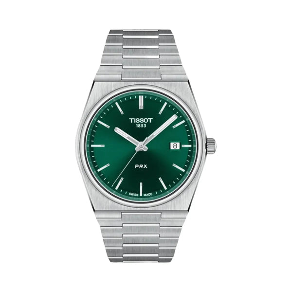 Tissot PRX Men Quartz Green Dial Analog Stainless Steel Watch T1374101109100