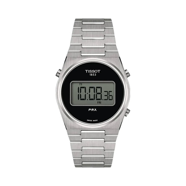 Tissot PRX Unisex Quartz Black Dial Digital Stainless Steel Watch T1372631105000