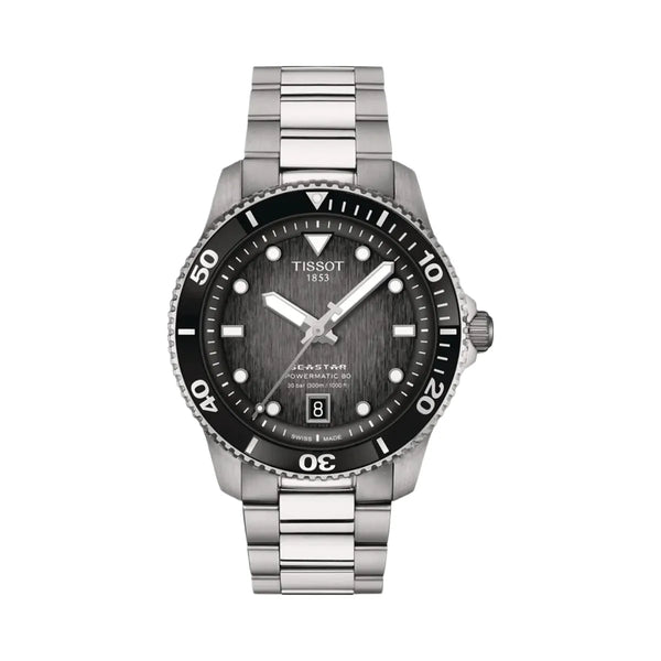 Tissot Seastar 1000 Men Automatic Black Dial Analog Stainless Steel Watch T1208071105100