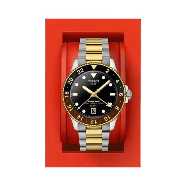 Tissot Seastar 1000 Men Quartz Black Dial Analog Stainless Steel Watch T1208522205100