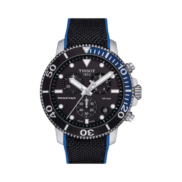 Tissot Seastar 1000 Men Quartz Black Dial Chronograph Silicone Watch T1204171705103