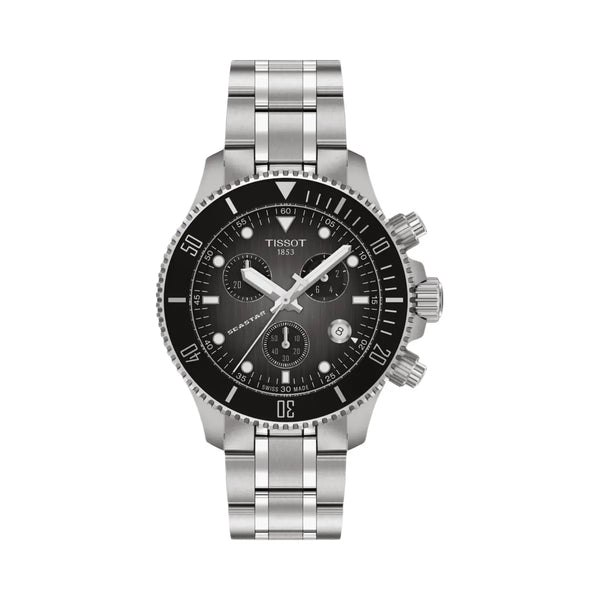 Tissot Seastar 1000 Men Quartz Black Dial Chronograph Stainless Steel Watch T1202171106100