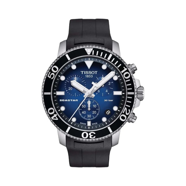 Tissot Seastar 1000 Men Quartz Blue Dial Chronograph Rubber Watch T1204171704100