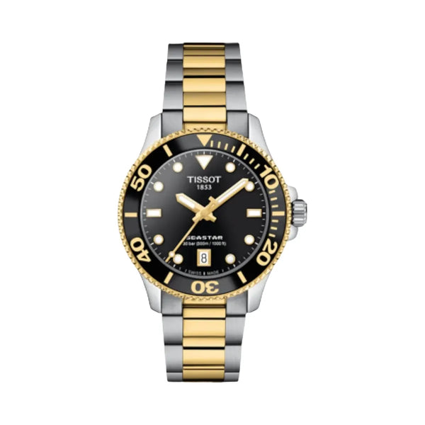 Tissot Seastar 1000 Unisex Quartz Black Dial Analog Stainless Steel Watch T1202102205100