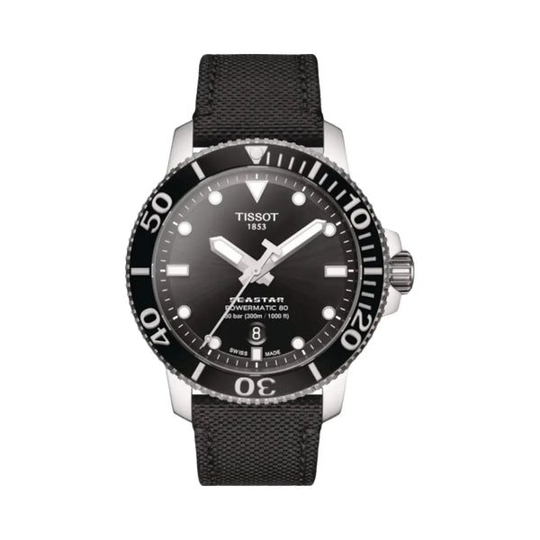 Tissot Seastar Men Automatic Black Dial Analog Nylon Watch T1204071705100