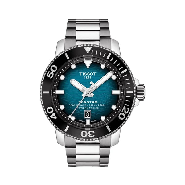 Tissot Seastar Men Automatic Blue Dial Analog Stainless Steel Watch T1206071104100