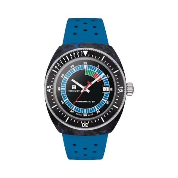 Tissot Sideral Men Automatic Black Dial Analog Rubber Watch T1454079705701