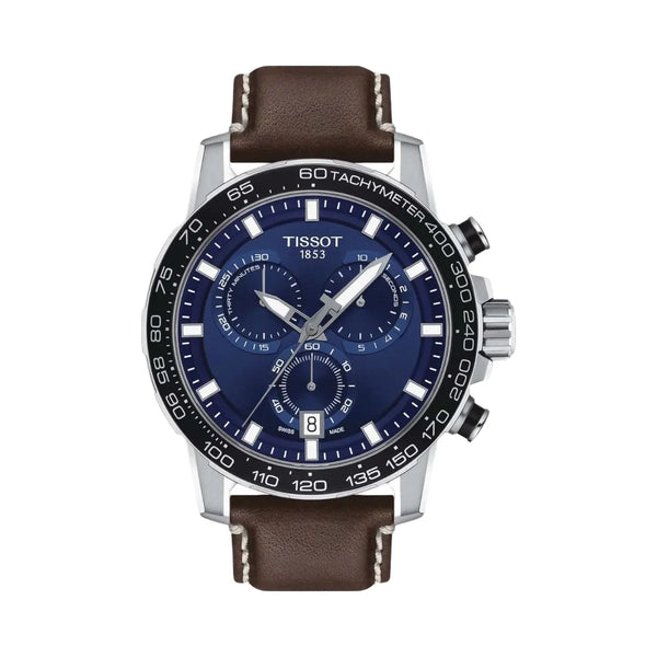 Tissot Sport Men Quartz Blue Dial Chronograph Leather Watch T1256171604100