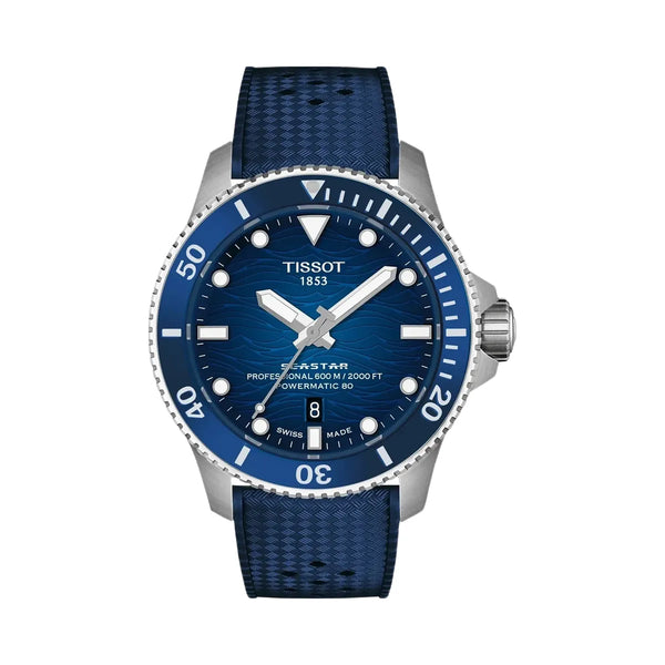 Tissot T-sport Seastar 2000 Men Automatic Blue Dial Analog Rubber Watch T1209071704100