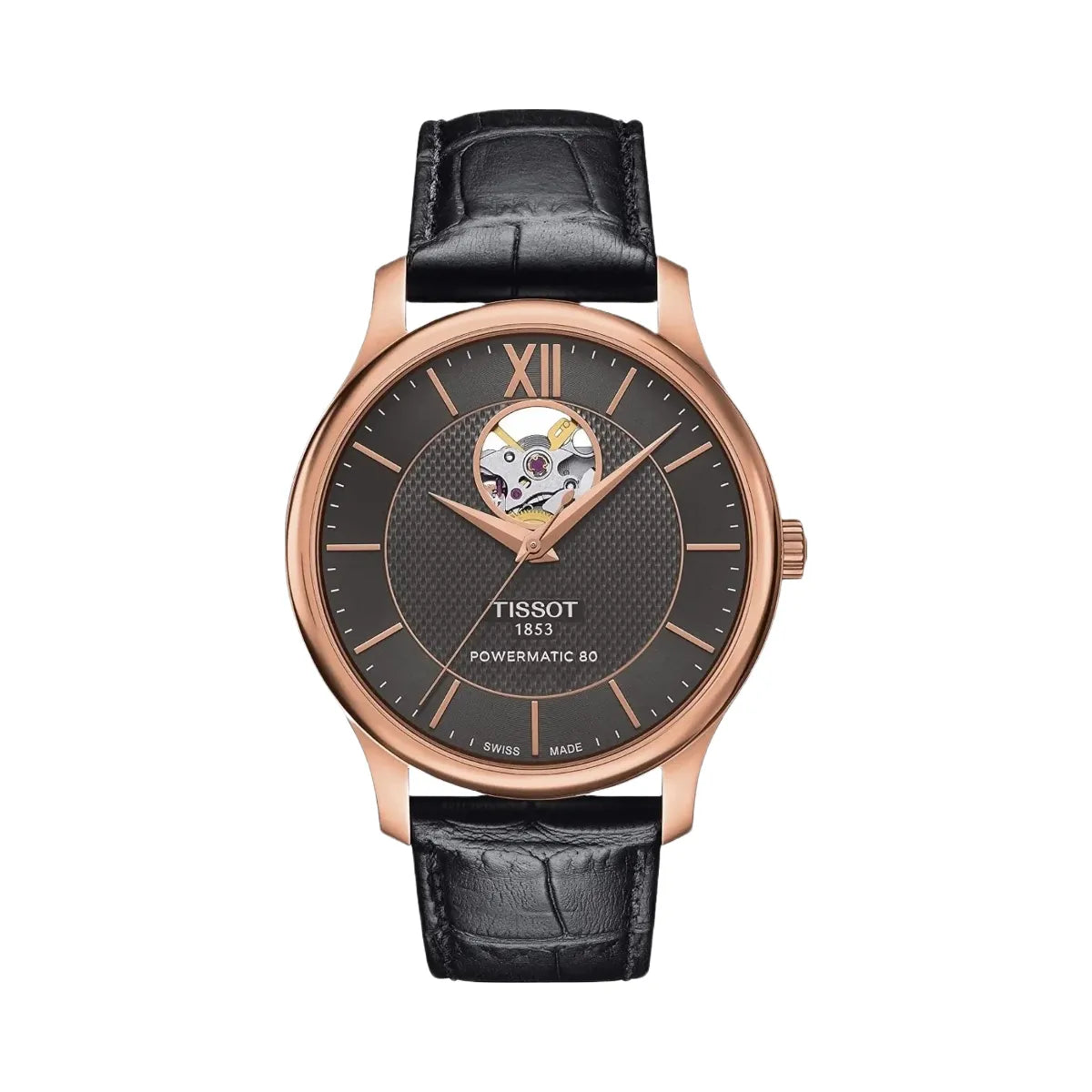 Tissot Tradition Men Automatic Black Dial Analog Leather Watch T0639073606800