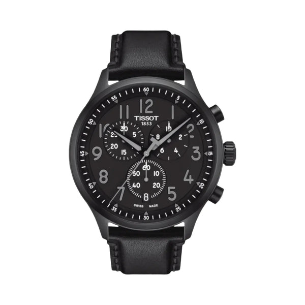 Tissot XL Men Quartz Black Dial Chronograph Leather Watch T1166173605200