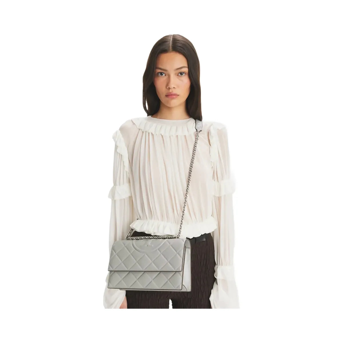 Tory Burch Fleming Shoulder Bag Gray