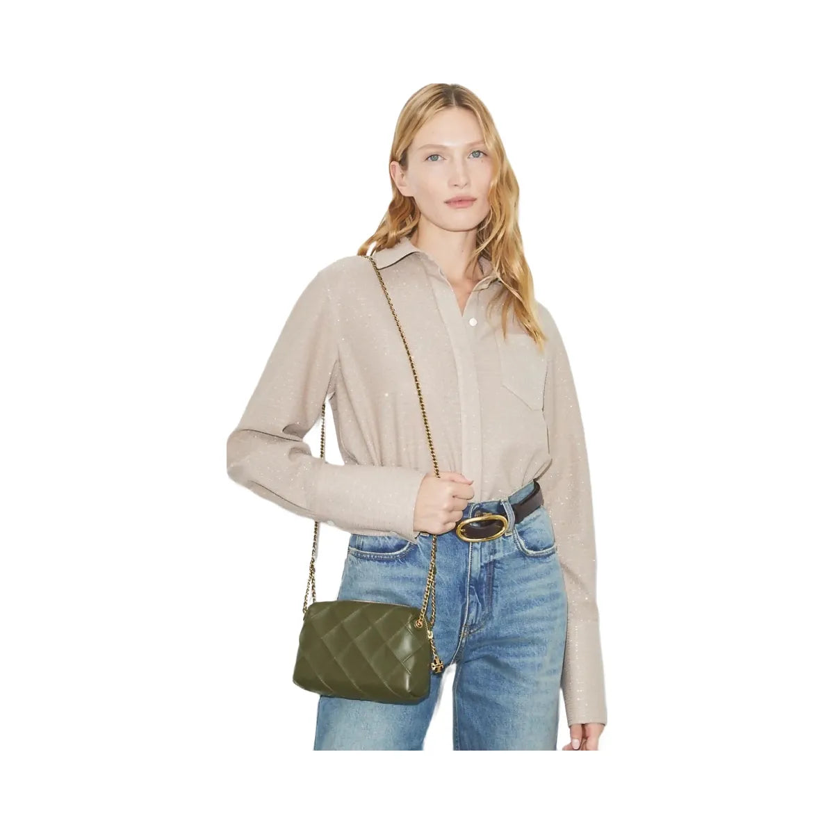 Tory Burch Fleming Soft Crossbody Bag Dark Olive