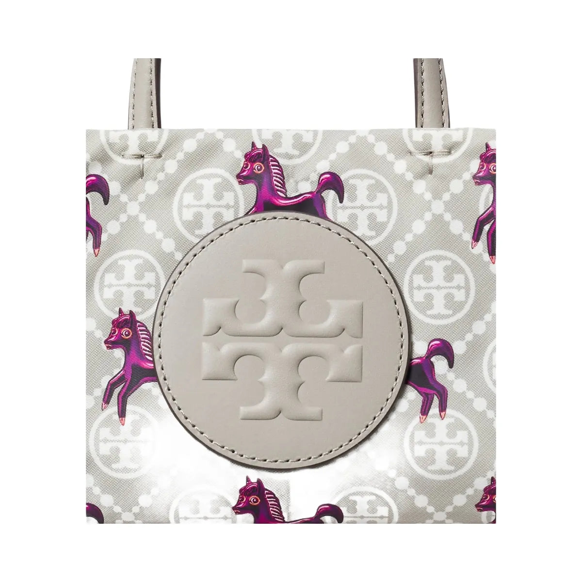Tory Burch Mini Ella Horse Tote Gray / Magenta