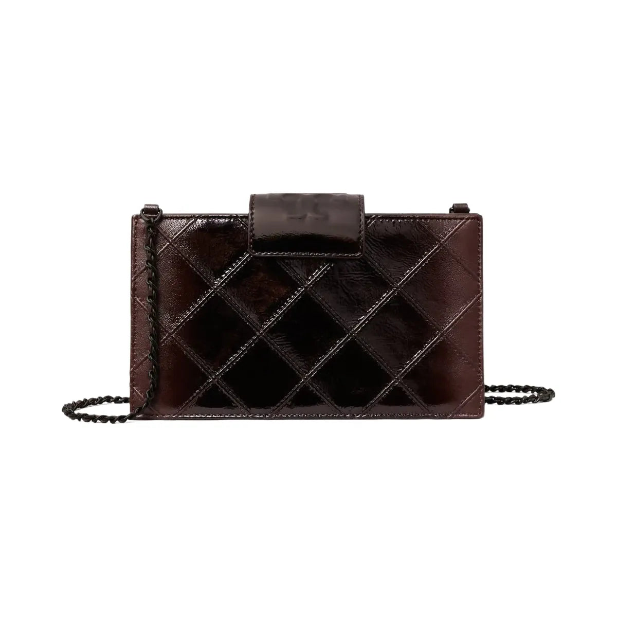 Tory Burch Mini Fleming Patent Crossbody Deep Burgundy