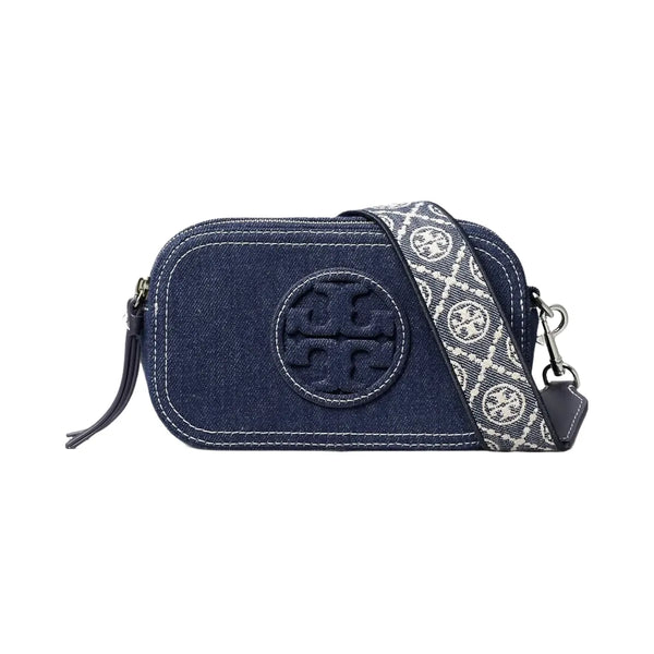 Tory Burch Mini Miller Denim Crossbody Bag Royal Navy