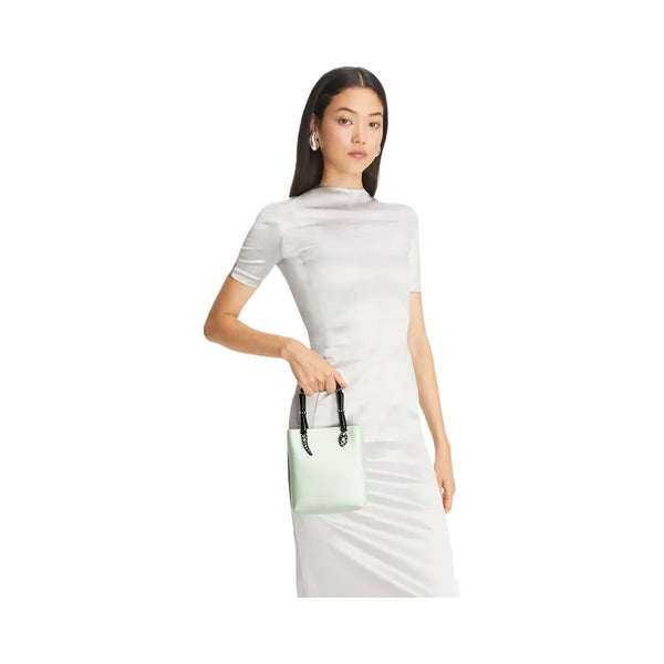 Tory Burch Mini Satin Snake Handle Tote Mint