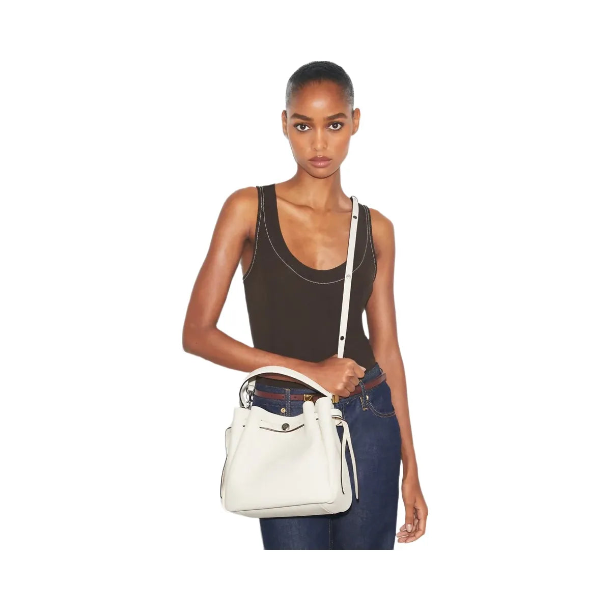 Tory Burch Romy Bucket Bag Light Cream