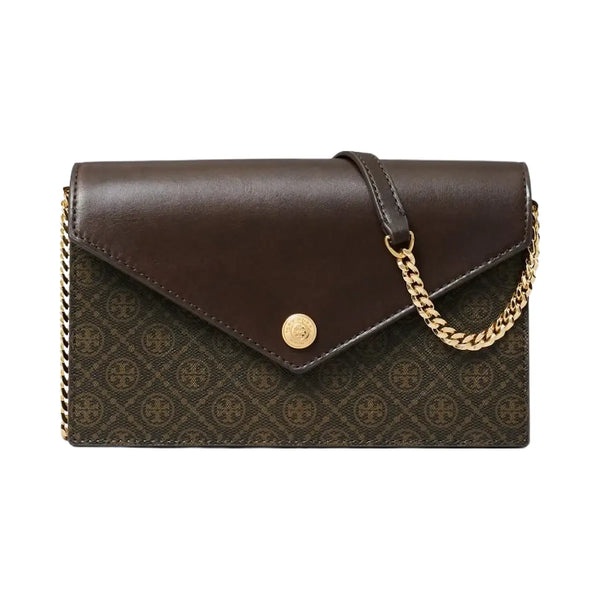 Tory Burch T Monogram Coated Canvas Envelope Crossbody French Press