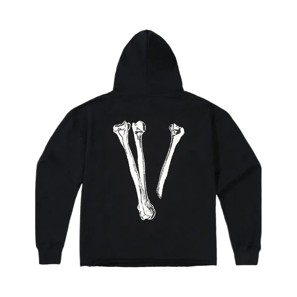 Vlone Bone Printed Hoodie Black